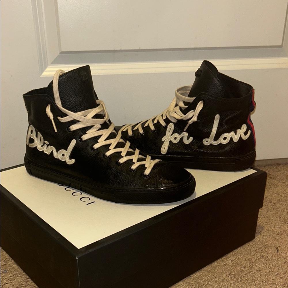 Gucci Black and White High-Top Sneakers
